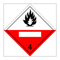 Hazard diamond Class 4.2 Spontaneously combustible UN numbers display (Marine Sign)