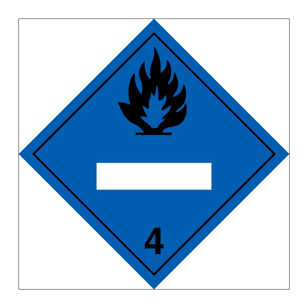 Hazard diamond Class 4.3 Dangerous when wet UN numbers display (Marine Sign)