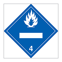 Hazard diamond Class 4.3 Dangerous when wet UN numbers display White (Marine Sign)