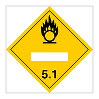 Hazard diamond Class 5.1 Oxidizing agent UN numbers display (Marine Sign)
