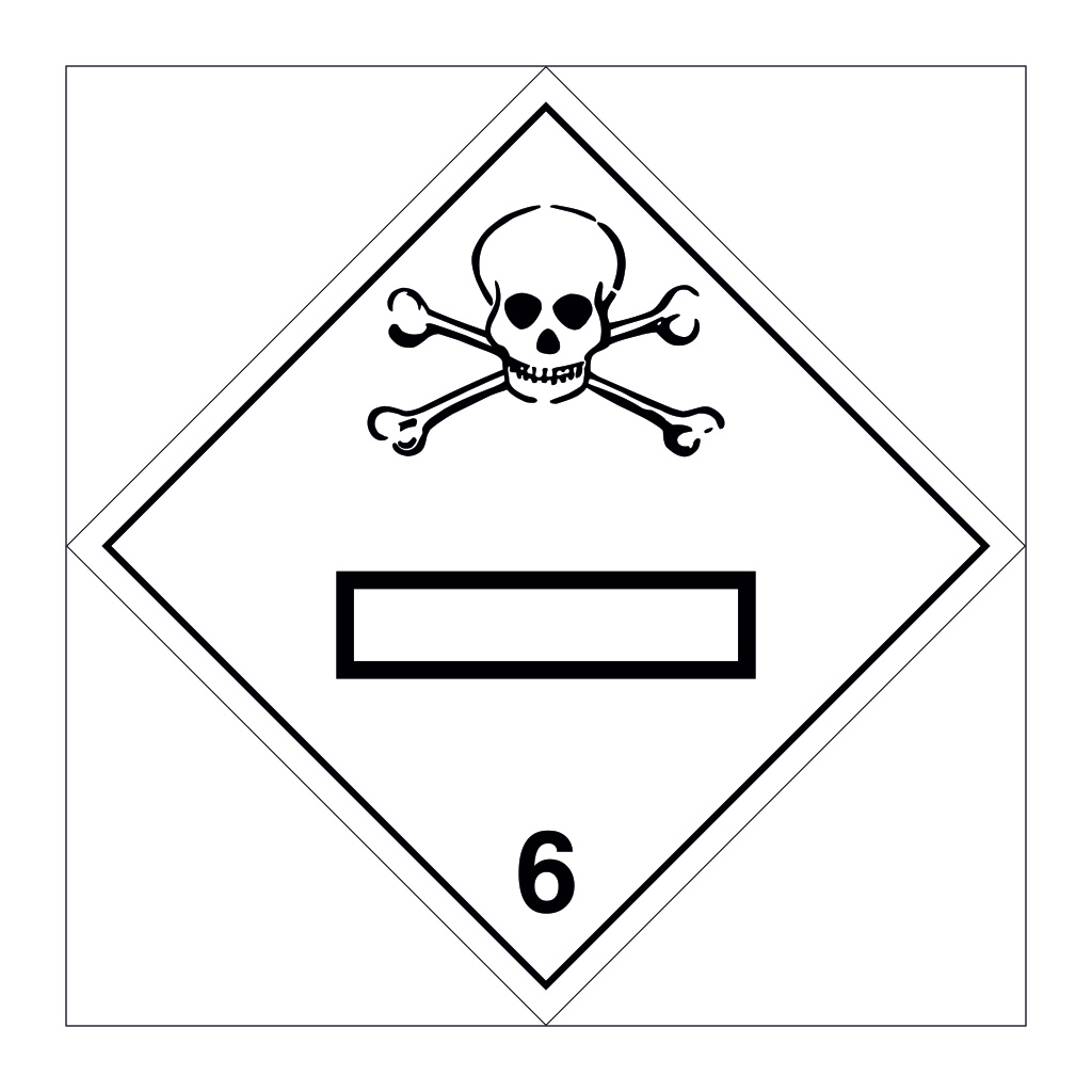 Hazard diamond Class 6.1 Toxic gases UN numbers display (Marine Sign)