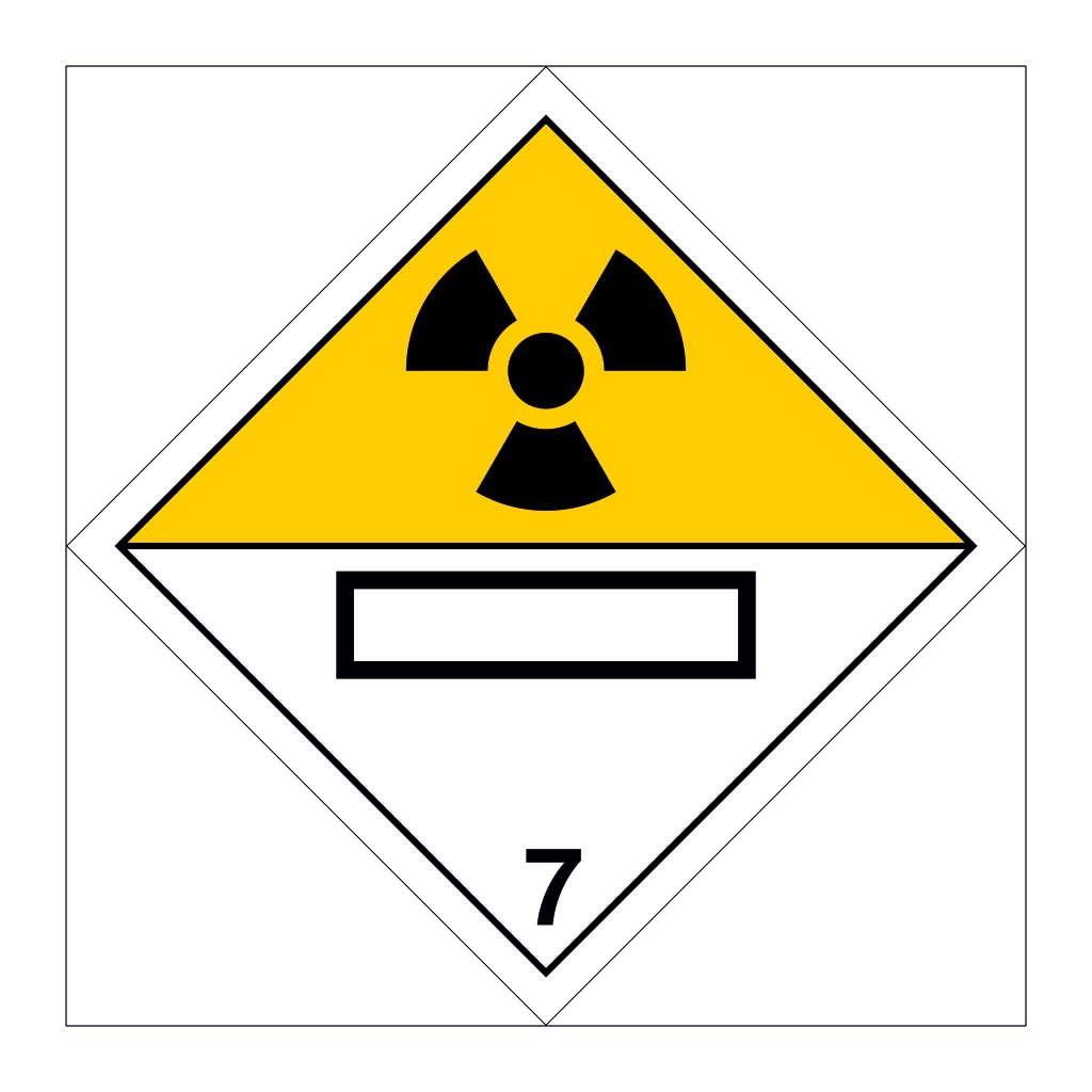 Hazard diamond Class 7 Radioactive UN numbers display (Marine Sign ...