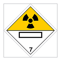 Hazard diamond Class 7 Radioactive UN numbers display (Marine Sign)