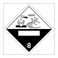 Hazard diamond Class 8 Corrosive UN numbers display (Marine Sign)