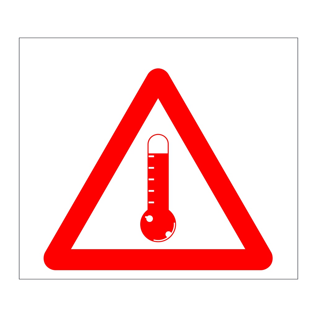 Transport at elevated temperature mark (Marine Sign)