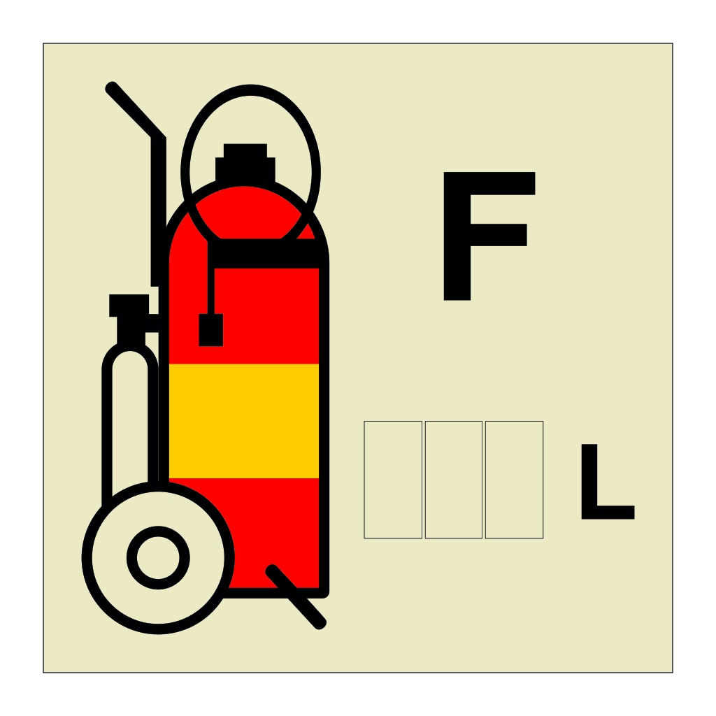 Foam wheeled fire extinguisher (Marine Sign)