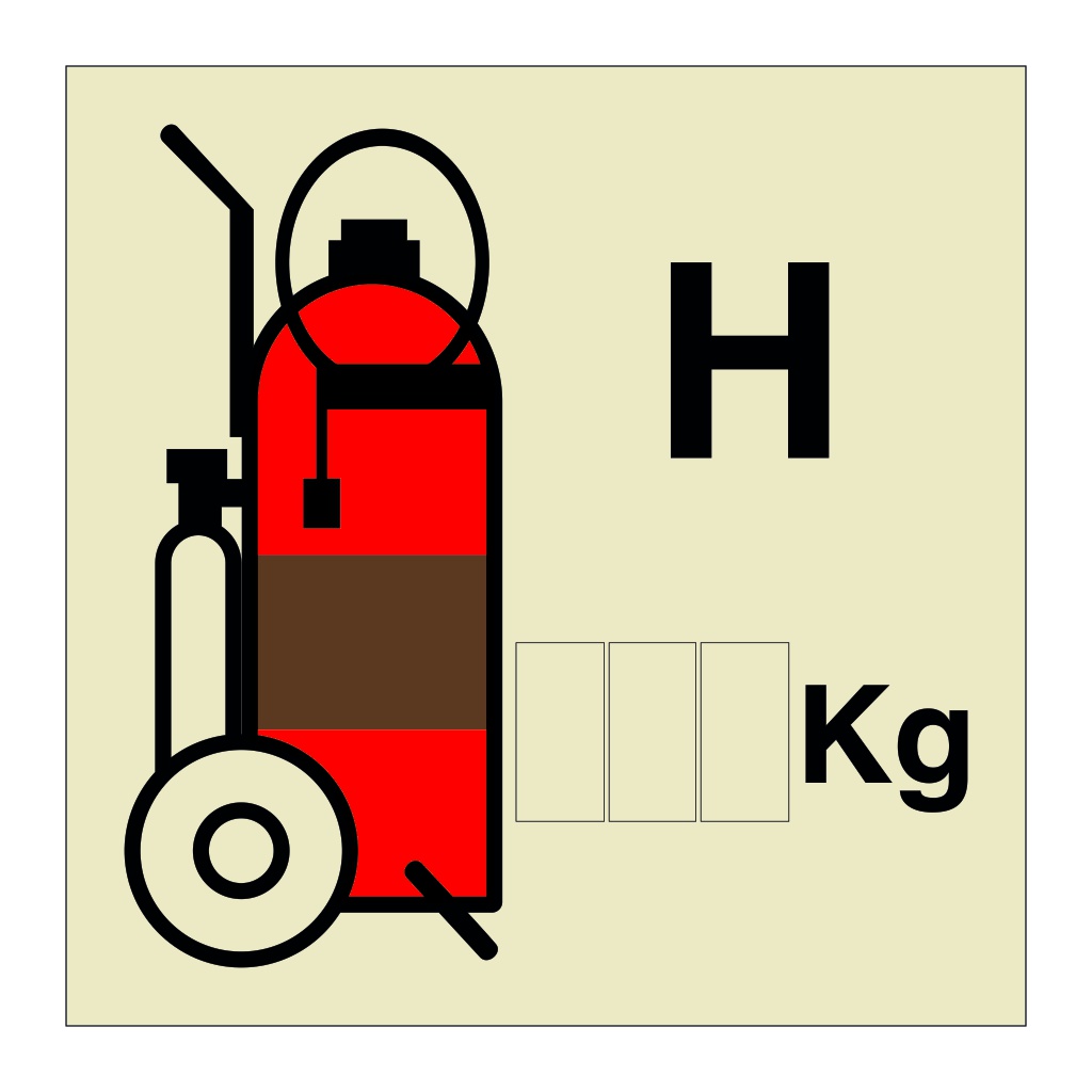 Halon wheeled fire extinguisher (Marine Sign)