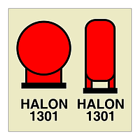 Halon 1301 bottles placed in protected area (Marine Sign)