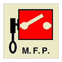 M.F.P. remote controlled pumps or emergency switches (Marine Sign)