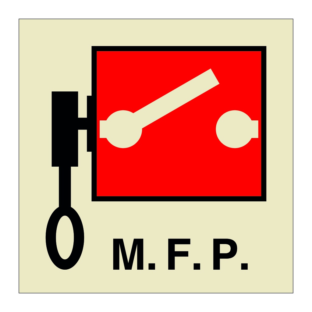 M.F.P. remote controlled pumps or emergency switches (Marine Sign)