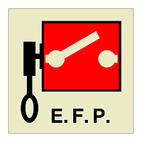 E.F.P. Remote controlled pumps or emergency switches (Marine Sign)