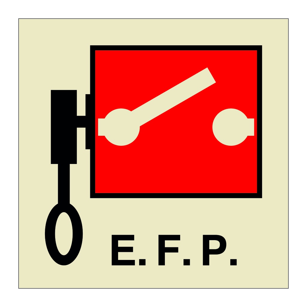 E.F.P. Remote controlled pumps or emergency switches (Marine Sign)