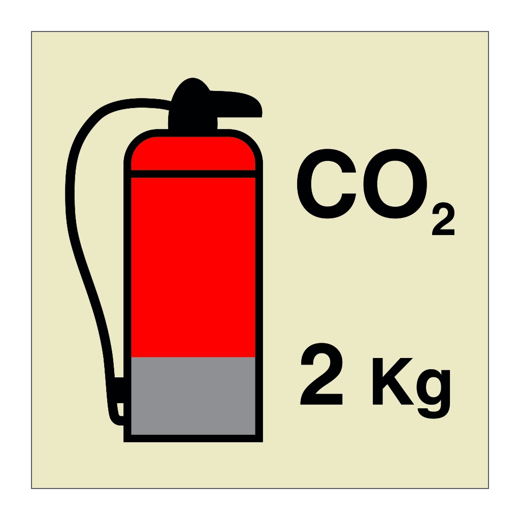 2kg CO2 fire extinguisher (Marine Sign)