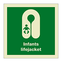 Infant lifejacket with text (Marine Sign)