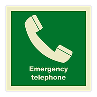 Emergency telephone with text (Marine Sign)