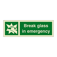 Break glass in emergency (Marine Sign)