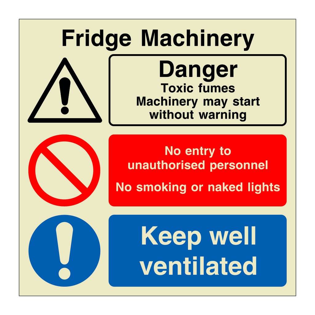 Fridge machinery (Marine Sign) | British Safety Signs