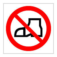 No outdoor footwear symbol sign