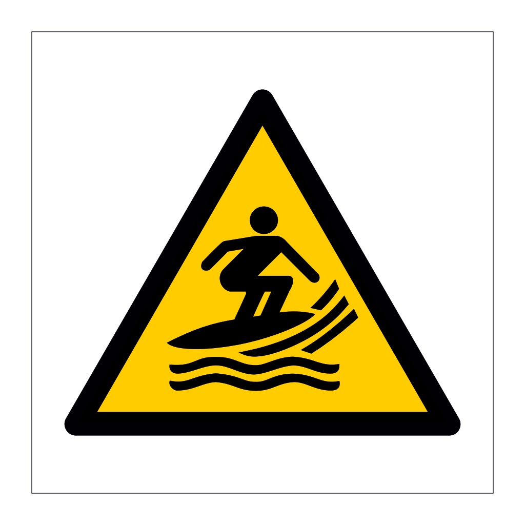 Surf craft area symbol sign