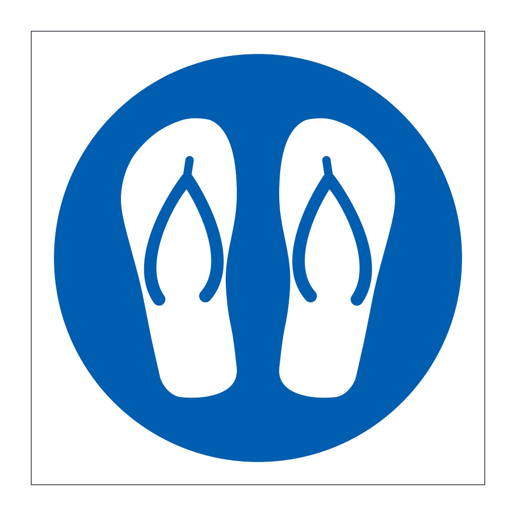 Wear flip flops symbol sign