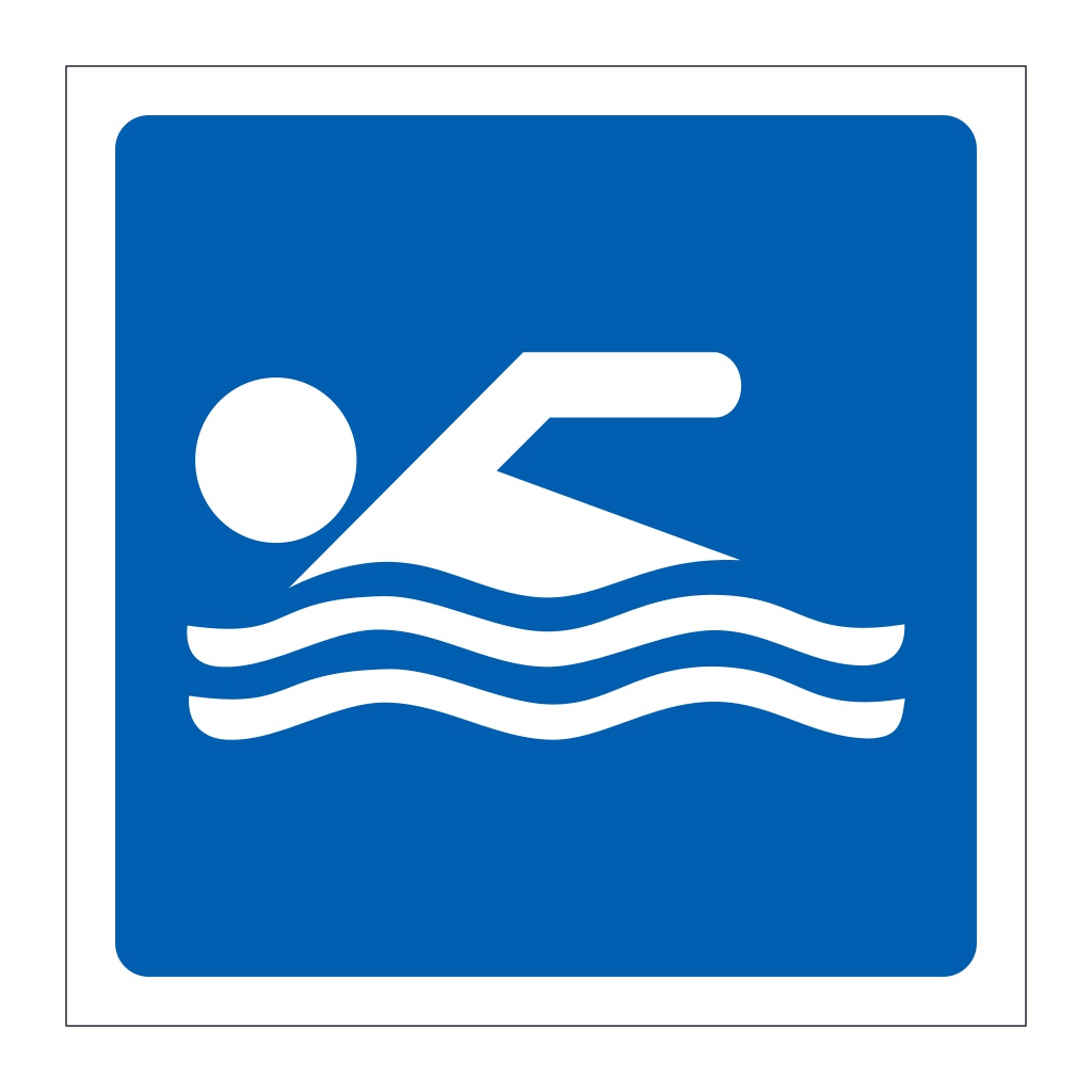 Swimming area symbol sign