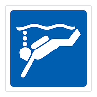 Sub aqua diving area symbol sign