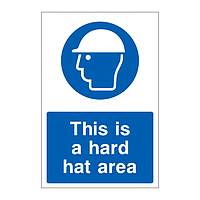 This is a hard hat area sign