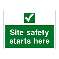 Site safety starts here sign