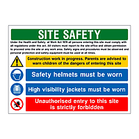 H&S Act V1 multi-message site safety board 