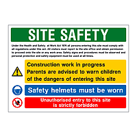 H&S act Site safety board