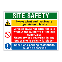 Heavy plant and machinery Site Safety board