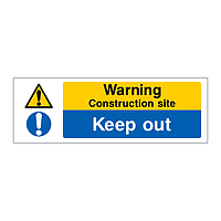 Warning Construction site  Keep Out sign