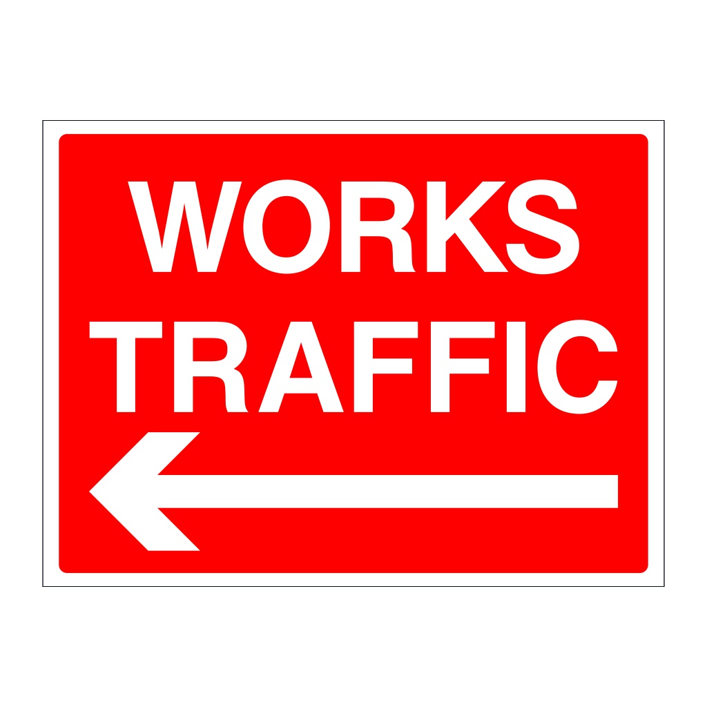 Works traffic arrow left sign
