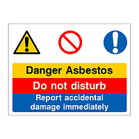 Danger Asbestos multi-message sign