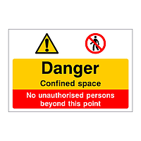 Danger Confined space No unauthorised persons sign22.49