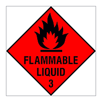 Flammable Liquid Class 3 Hazard Warning Diamond sign