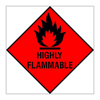Highly Flammable Hazard Warning Diamond sign