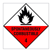 Spontaneously Combustible Class 4 hazard warning diamond sign