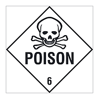 Poison Class 6 hazard warning diamond sign