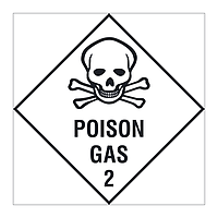 Poison gas Class 2 hazard warning diamond sign