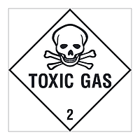 Toxic Gas Class 2 hazard warning diamond sign