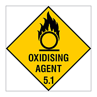 Oxidising agent Class 5.1 Hazard warning diamond sign