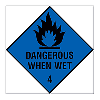 Dangerous when wet Class 4 Hazard Warning Diamond sign