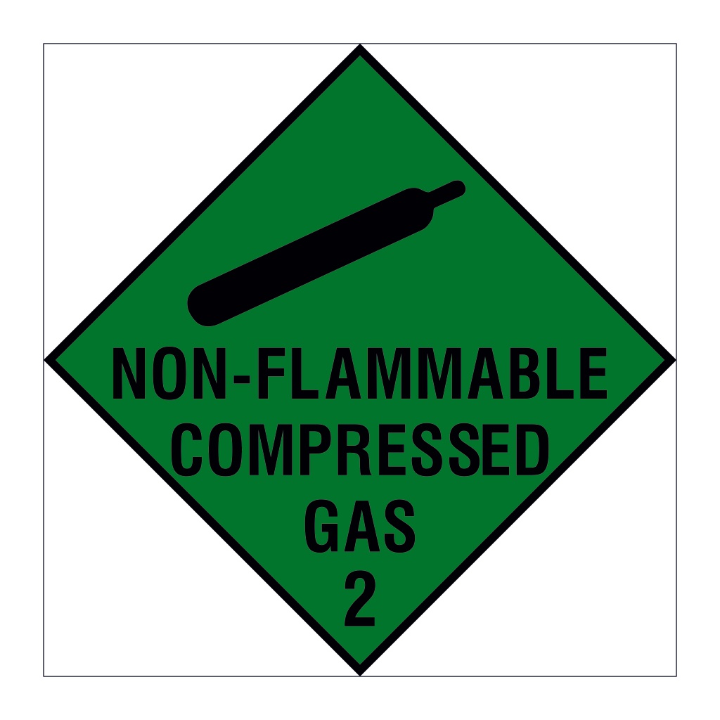 Non Flammable Compressed Gas Class 2 Hazard Warning Diamond sign