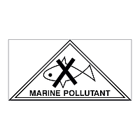 Marine pollutant hazard warning triangle sign