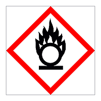 Oxidising hazard warning diamond GHS label