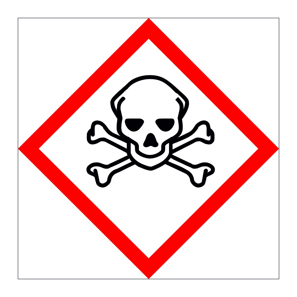 Toxic Hazard warning diamond GHS label