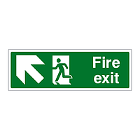 Fire exit arrow up left sign