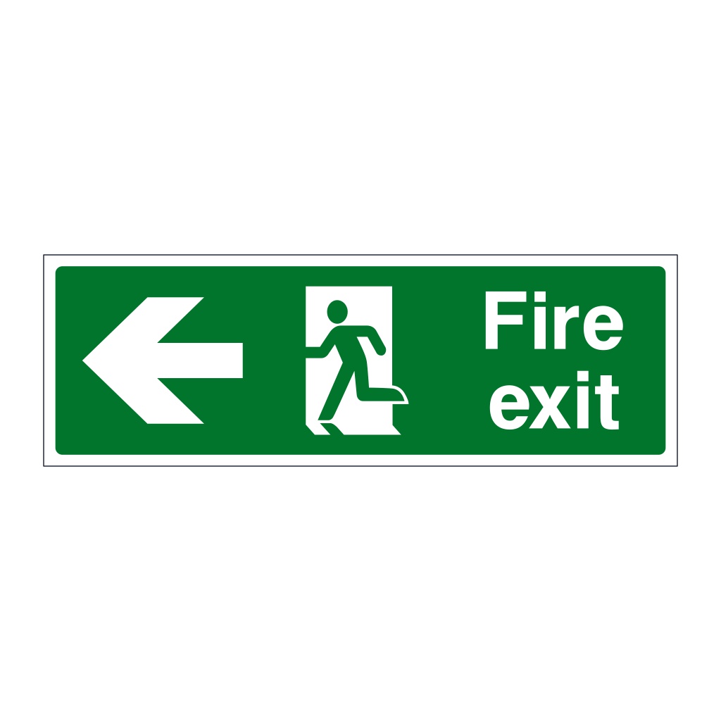 Fire exit arrow left sign