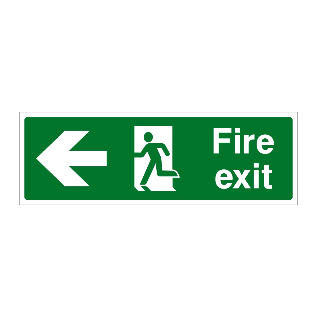 Fire exit arrow left sign